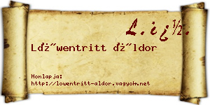 Löwentritt Áldor névjegykártya
